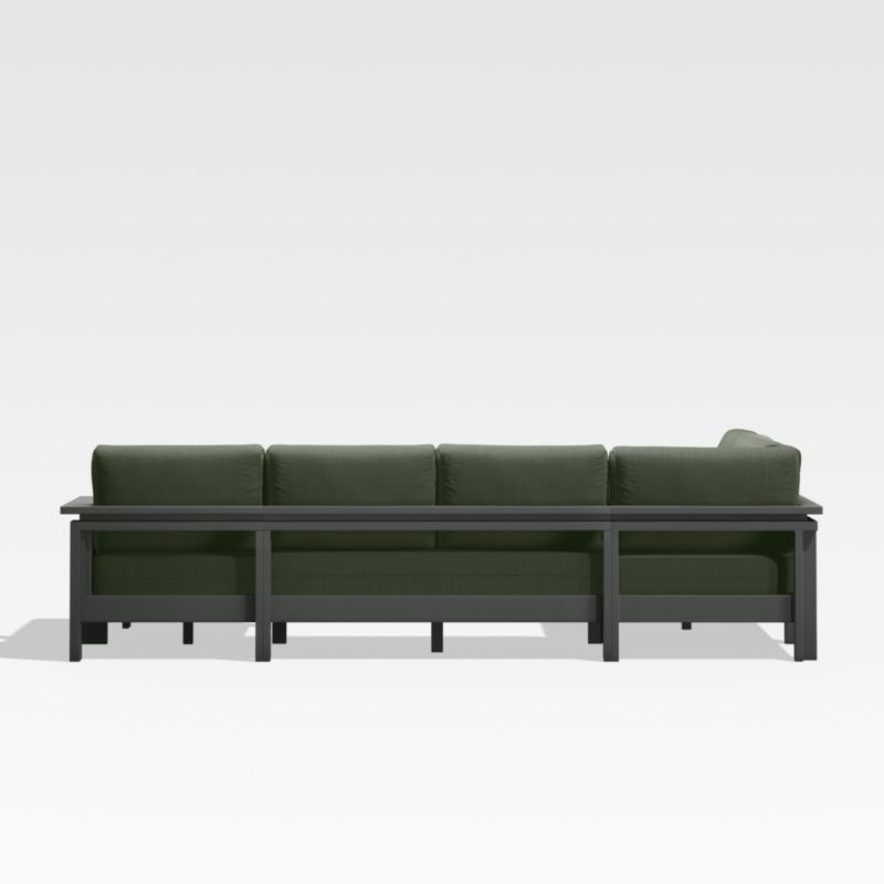 Walker Black Metal 4-Piece Right-Arm Chaise Outdoor Sectional Sofa with Sage Green Sunbrella ® Cushions - image 6 of 7