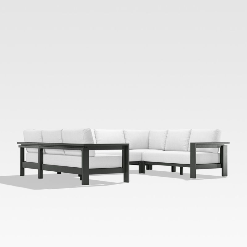 Walker 5-Piece Metal U-Shaped Outdoor Sectional Sofa with White Sunbrella ® Cushions - image 0 of 7