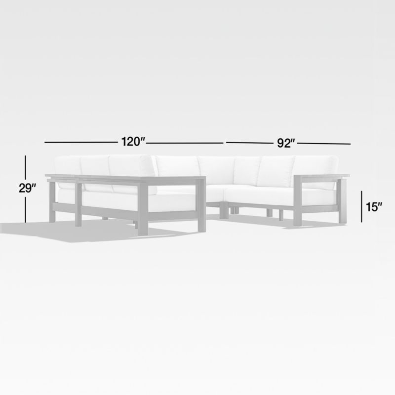 View Walker 5-Piece Metal Outdoor Sectional with Graphite Sunbrella ® Cushions. - image 3 of 7