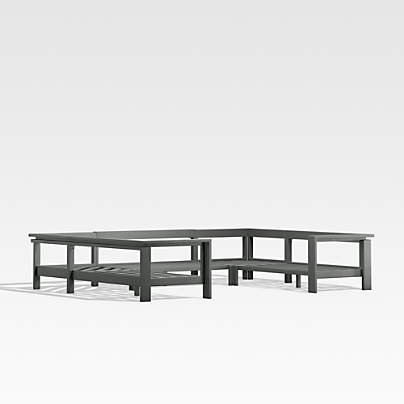 Walker Black Metal 5-Piece Outdoor Sectional Sofa Frame