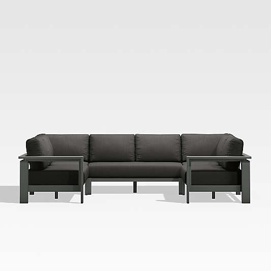 Walker Black Metal 5-Piece Outdoor Sectional Sofa Frame