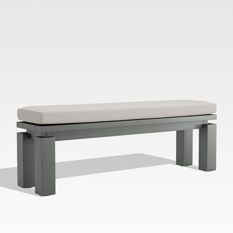 Walker Metal Outdoor Dining Bench with Ash Brown Sunbrella ® Cushion - image 2 of 5