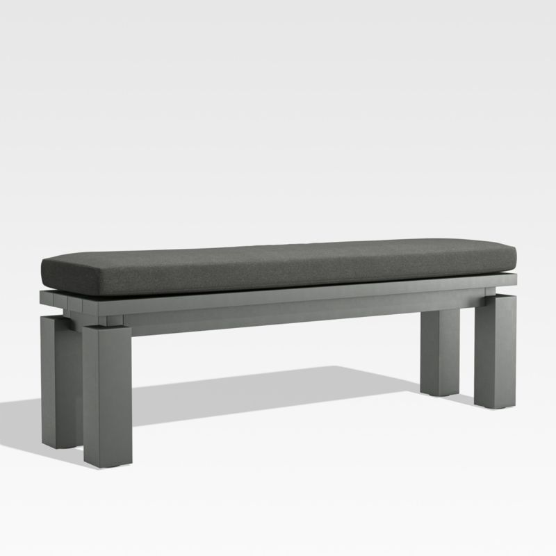 Walker Metal Outdoor Dining Bench with Charcoal Grey Sunbrella ® Cushion - image 2 of 5