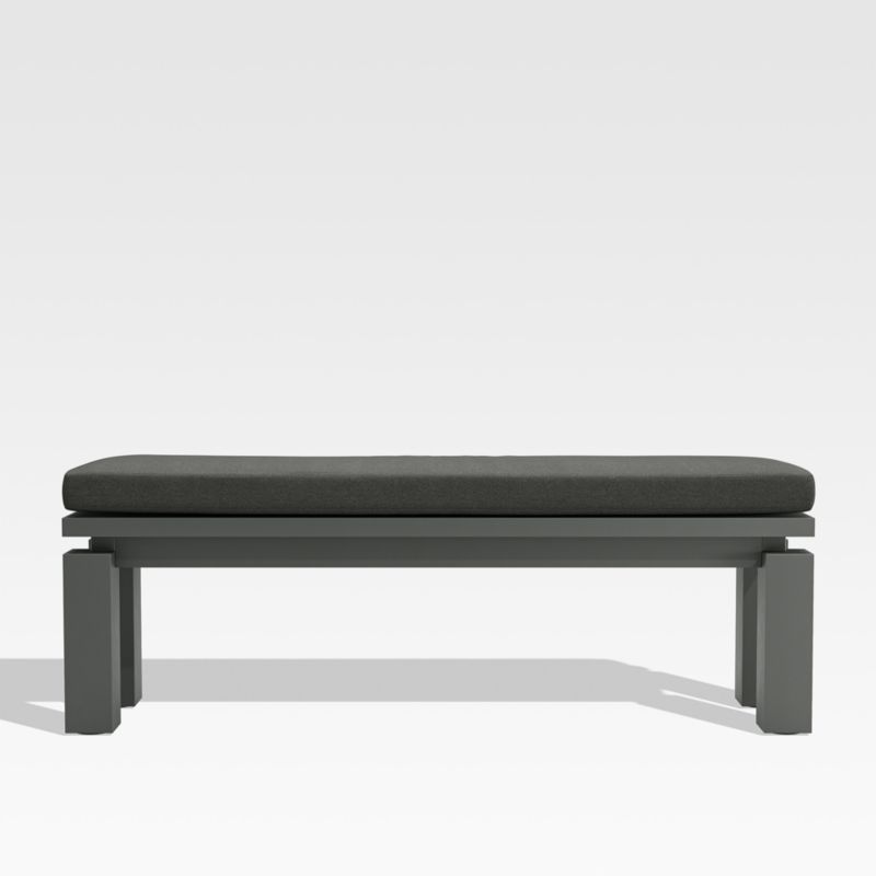 Walker Metal Outdoor Dining Bench with Charcoal Grey Sunbrella ® Cushion - image 0 of 5