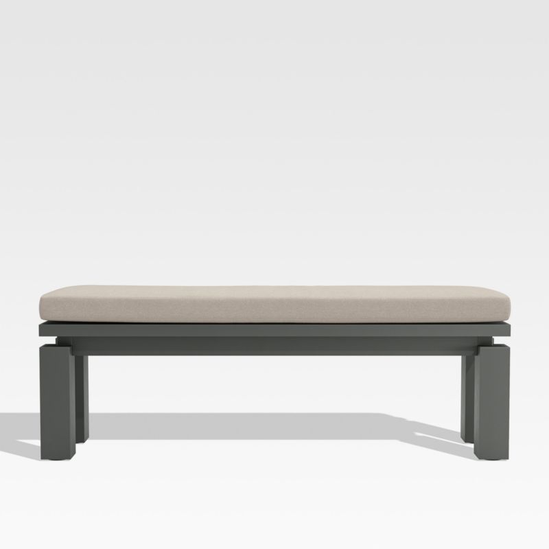 Walker Metal Outdoor Dining Bench with Flax Beige Sunbrella ® Cushion - image 0 of 5