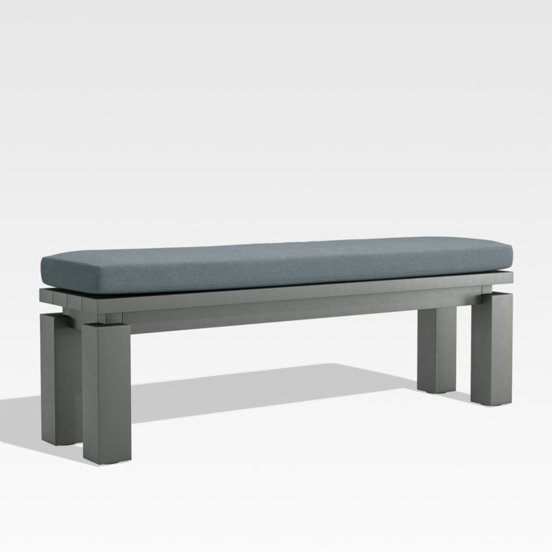 Walker Metal Outdoor Dining Bench with Haze Grey Sunbrella ® Cushion - image 2 of 5