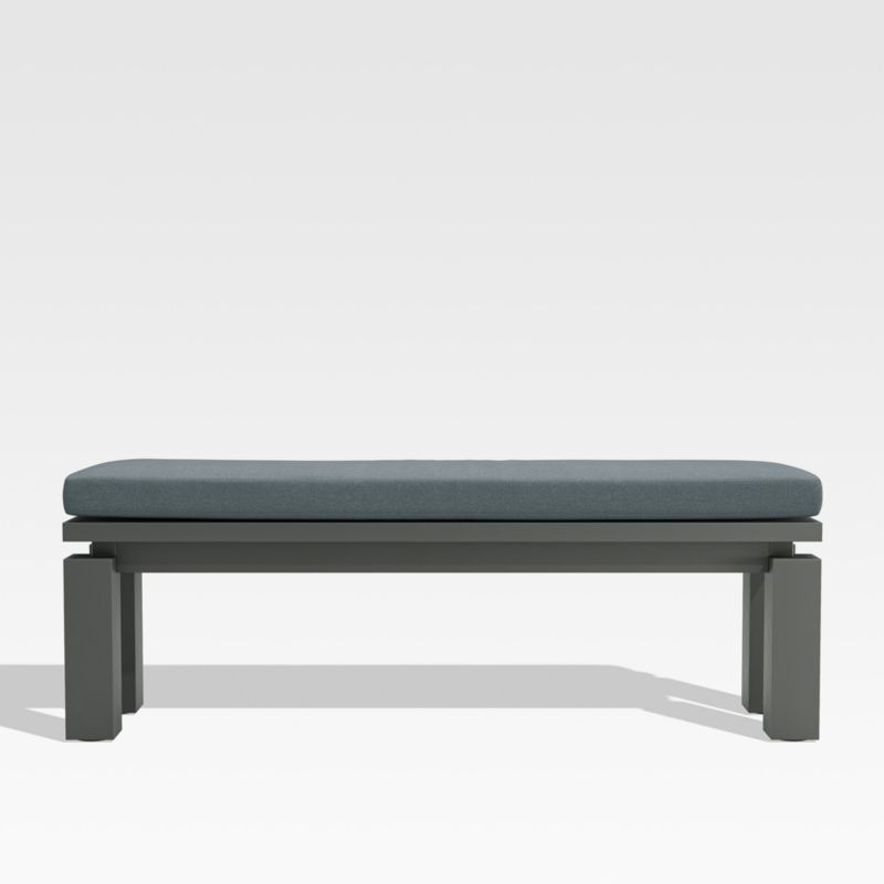 Walker Metal Outdoor Dining Bench with Haze Grey Sunbrella ® Cushion - image 0 of 5