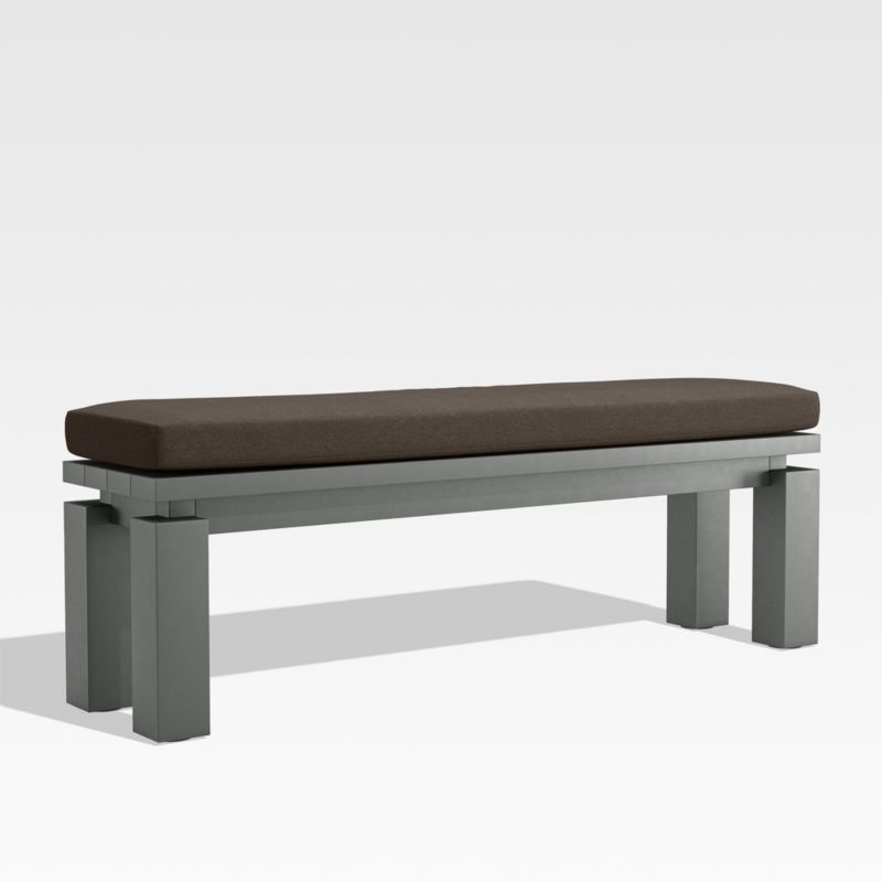 Walker Metal Outdoor Dining Bench with Java Brown Sunbrella ® Cushion - image 2 of 5