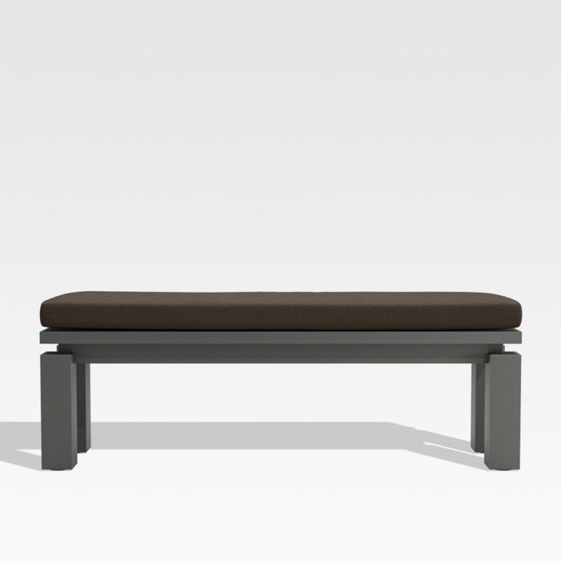 Walker Metal Outdoor Dining Bench with Java Brown Sunbrella ® Cushion - image 0 of 5