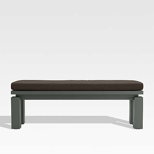 Walker Metal Outdoor Dining Bench with Canvas Java Brown Sunbrella ® Cushion