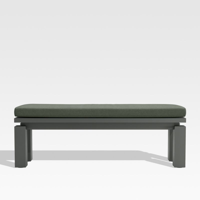 Walker Metal Outdoor Dining Bench with Sage Green Sunbrella ® Cushion - image 0 of 5