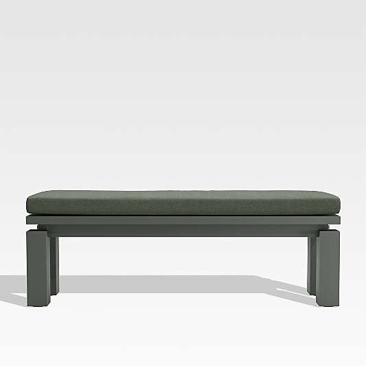 Walker Metal Outdoor Dining Bench with Cast Sage Green Sunbrella ® Cushion