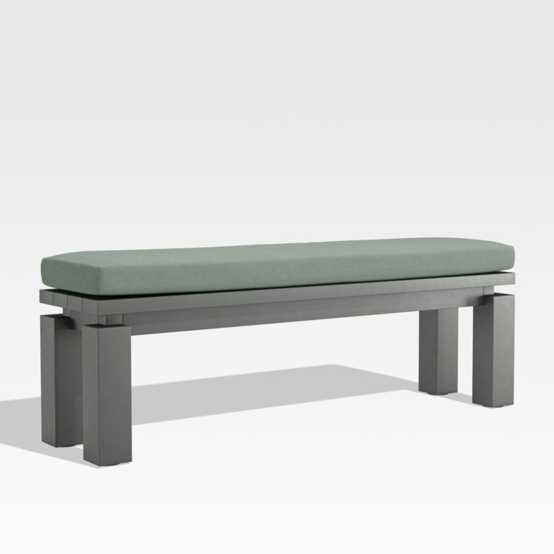 Walker Metal Outdoor Dining Bench with Spa Blue Sunbrella ® Cushion - image 2 of 5