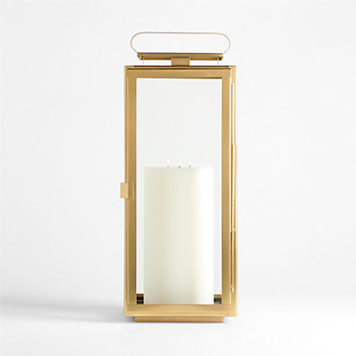 View Walker Brass Finish Metal Outdoor Lantern 24" details