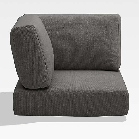 Walker Cast Charcoal Grey Sunbrella ® Outdoor Sectional Corner Cushion