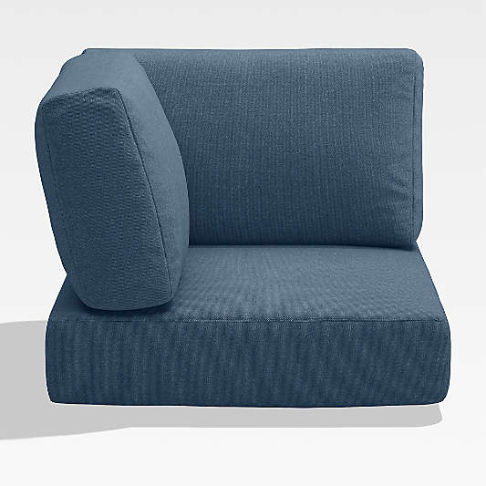 Walker Cast Harbor Blue Sunbrella ® Outdoor Sectional Corner Cushion