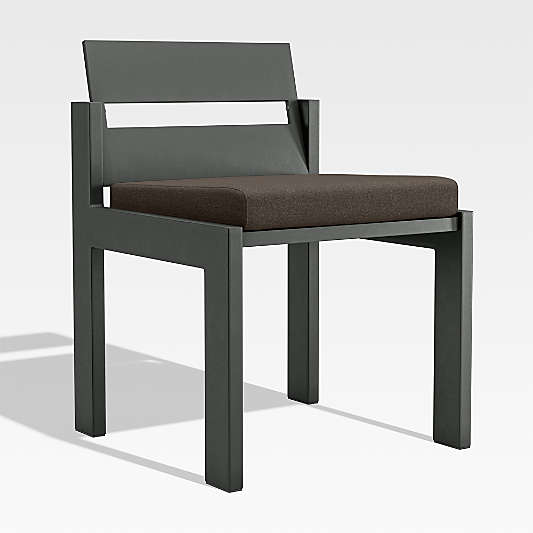 Walker Metal Outdoor Dining Side Chair with Canvas Java Brown Sunbrella ® Cushions