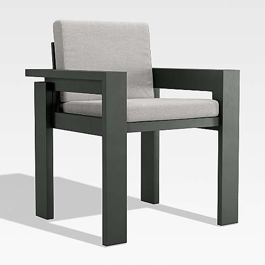 Walker Metal Outdoor Dining Armchair with Cast Silver Sunbrella ® Cushions