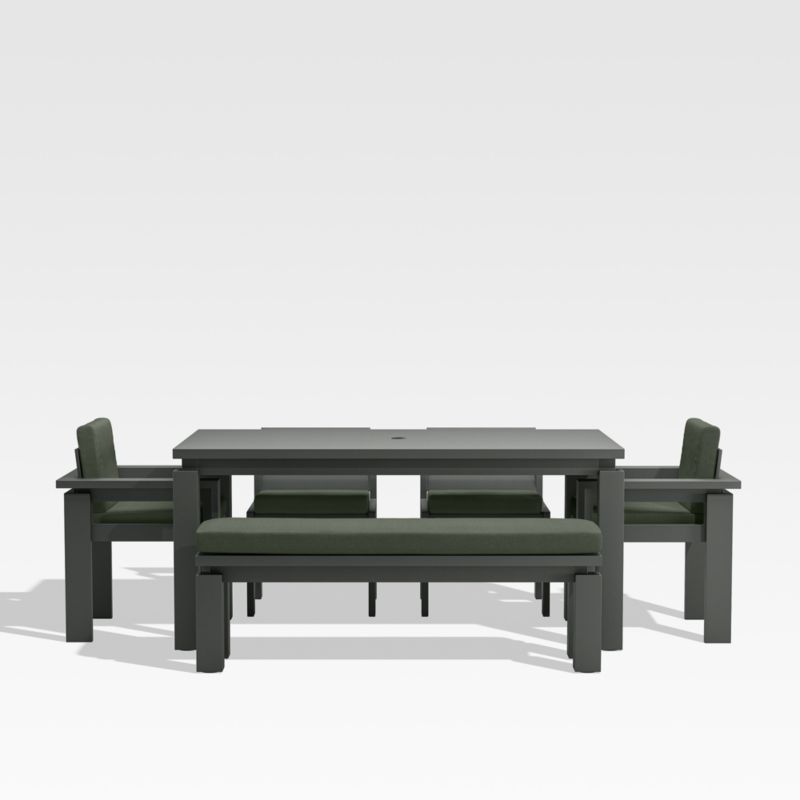 Viewing product image Walker 68" Metal Outdoor Dining Table Set with Cast Sage Green Sunbrella ® Cushions - image 1 of 2