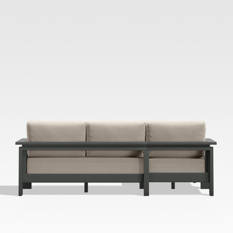 Walker Black Metal 2-Piece Left-Arm Chaise Outdoor Sectional Sofa with Flax Beige Sunbrella ® Cushions - image 6 of 7