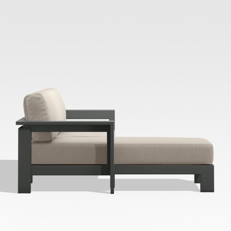 Walker Black Metal 2-Piece Left-Arm Chaise Outdoor Sectional Sofa with Flax Beige Sunbrella ® Cushions - image 5 of 7