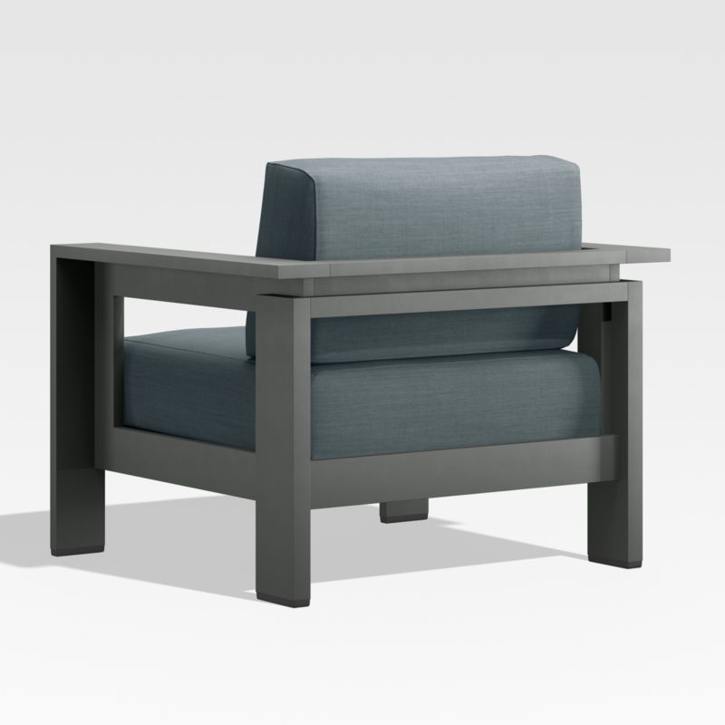 Walker Metal Outdoor Lounge Chair with Haze Grey Sunbrella ® Cushions - image 7 of 9