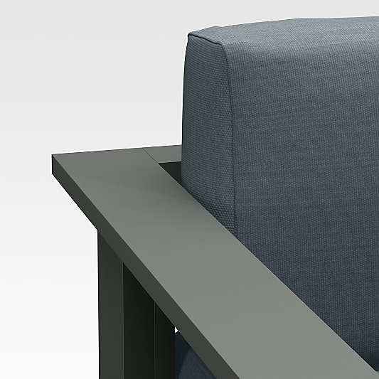 Walker Metal Outdoor Lounge Chair with Haze Grey Sunbrella ® Cushions