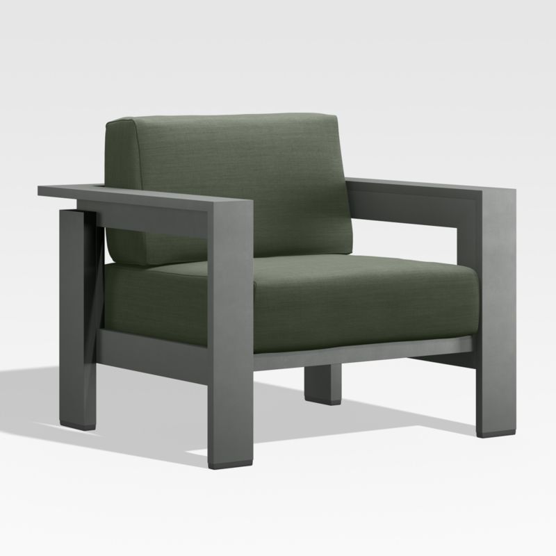 Viewing product image Walker Metal Outdoor Lounge Chair with Cast Sage Green Sunbrella ® Cushions - image 1 of 11