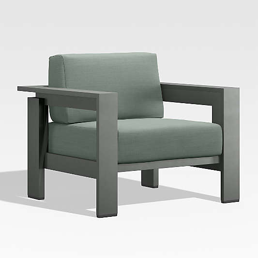 Walker Metal Outdoor Lounge Chair with Spa Blue Sunbrella ® Cushions
