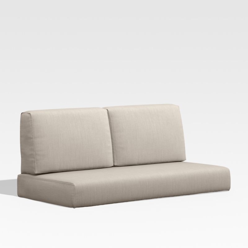 Viewing product image Walker Canvas Flax Beige Sunbrella ® Outdoor Loveseat Cushion - image 1 of 3