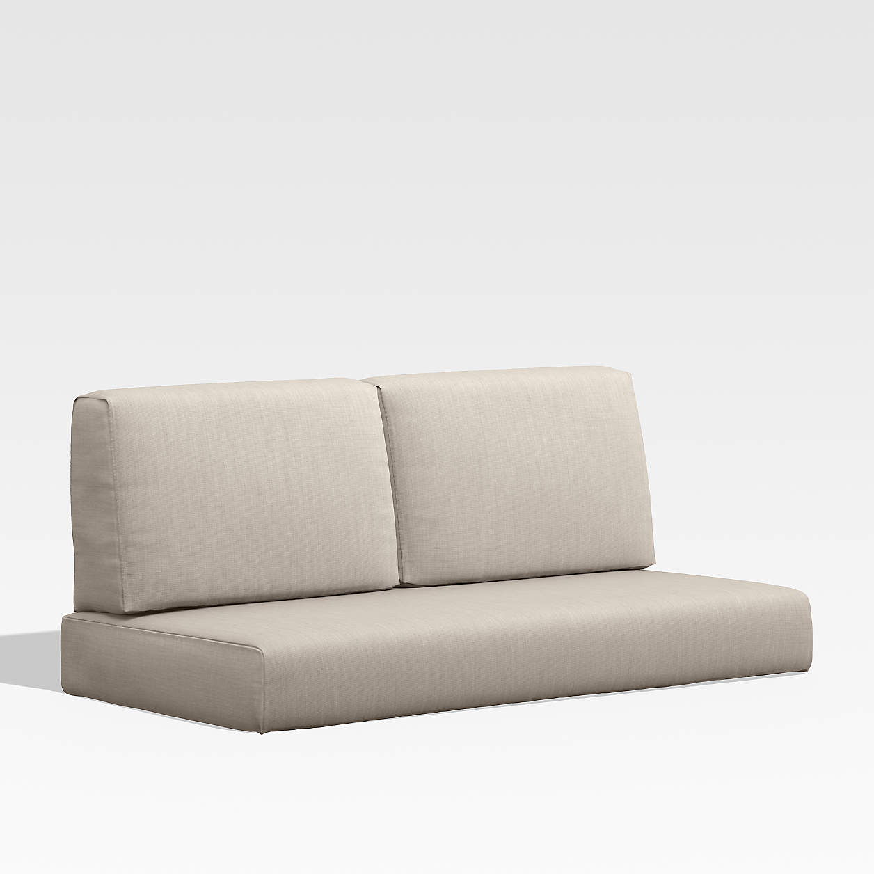 Walker Metal Outdoor Loveseat with Flax Beige Sunbrella Cushions