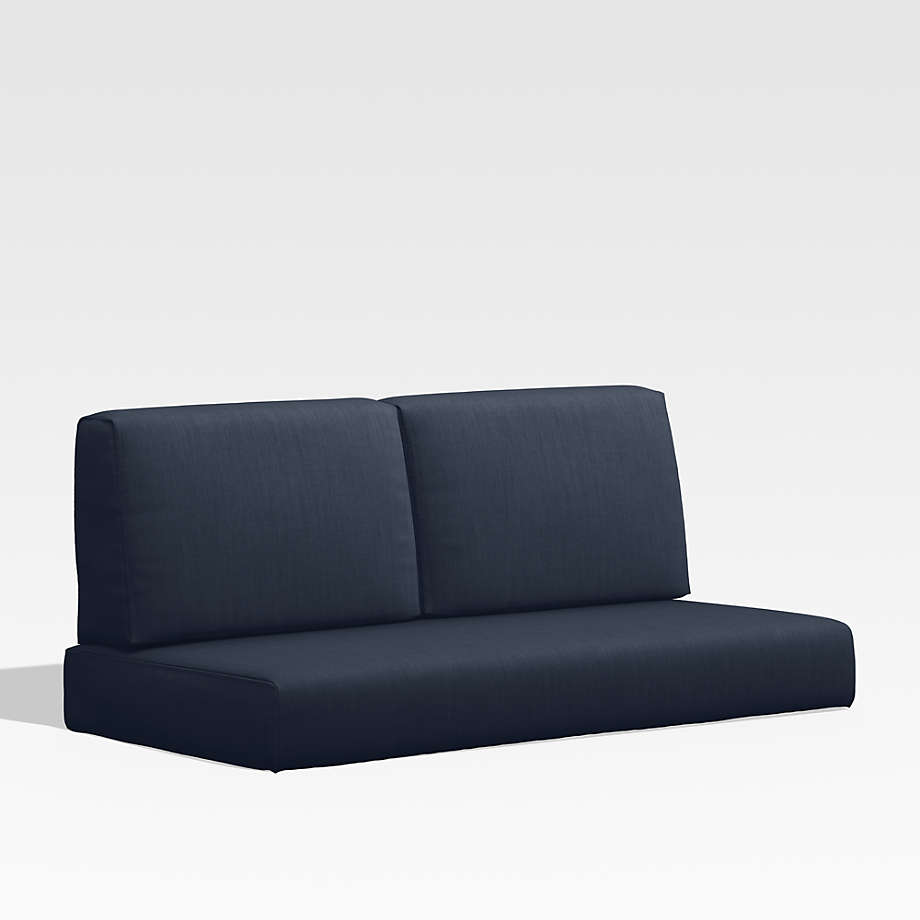 Walker Navy Blue Sunbrella Outdoor Loveseat Cushion + Reviews Crate