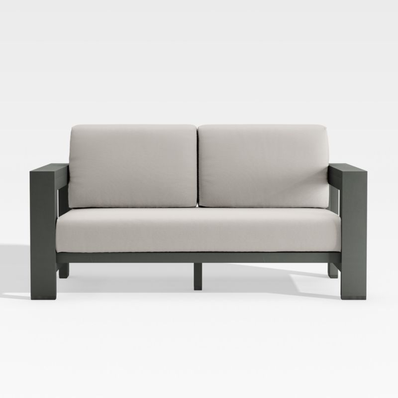 Walker Metal Outdoor Loveseat with Ash Brown Sunbrella ® Cushions - image 0 of 10