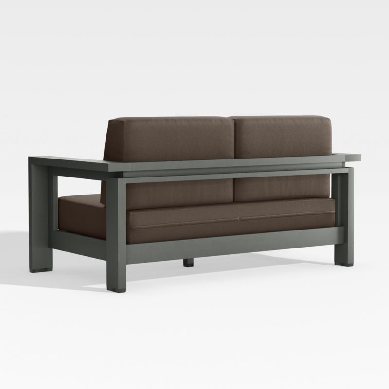 Walker Metal Outdoor Loveseat with Java Brown Sunbrella ® Cushions - image 6 of 10