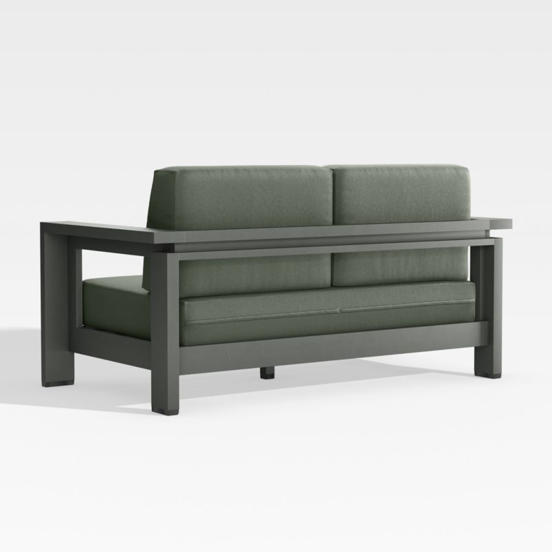 Walker 63" Metal Outdoor Loveseat with Cast Sage Green Sunbrella ® Cushions - image 9 of 10