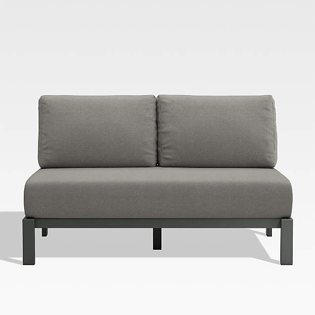 Walker White Outdoor Armless Loveseat Cushion + Reviews Crate & Barrel