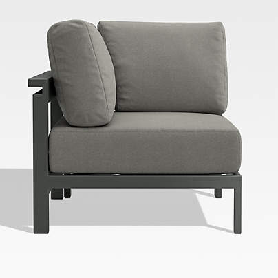 Walker Metal Outdoor Corner Chair with Canvas Charcoal Sunbrella ® Cushions