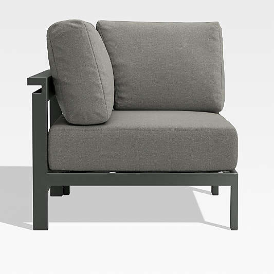 Walker Metal Outdoor Corner Chair with Canvas Charcoal Sunbrella ® Cushions