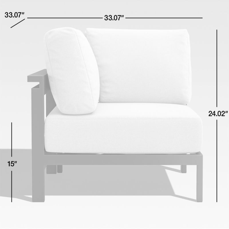 Walker Metal Outdoor Corner Chair with White Cushions