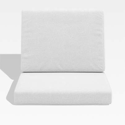 Walker Canvas White Sunbrella® Outdoor Dining Chair Cushions