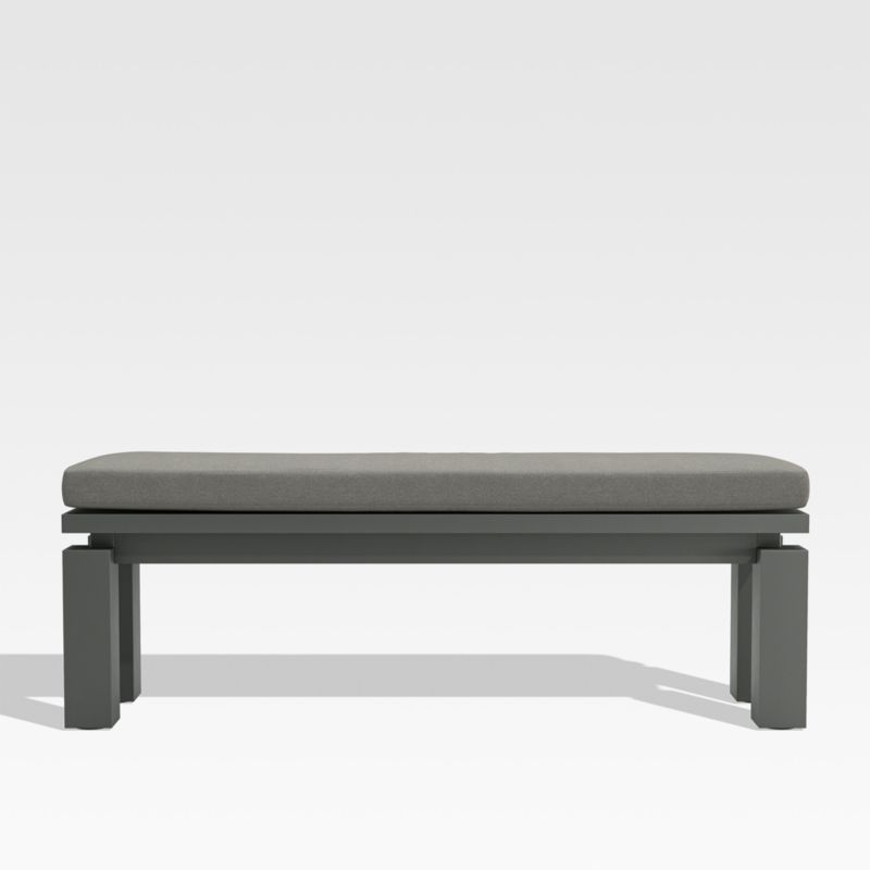 Walker Metal Outdoor Dining Bench with Graphite Sunbrella ® Cushion