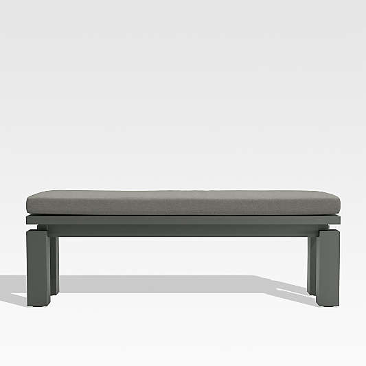 Walker Metal Outdoor Dining Bench with Graphite Sunbrella ® Cushion