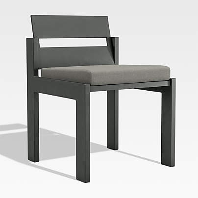 Walker Metal Outdoor Dining Chair with Canvas Charcoal Sunbrella ยฎ Cushions