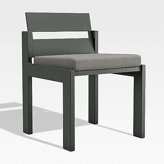 Walker Metal Outdoor Dining Chair with Canvas Charcoal Sunbrella ยฎ Cushions