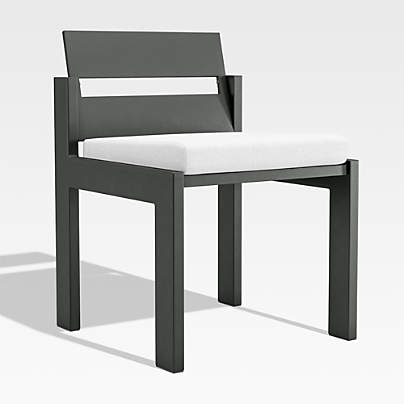 Walker Metal Outdoor Dining Chair with Canvas White Sunbrella ® Cushion