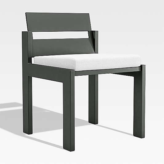 Walker Metal Outdoor Dining Chair with Canvas White Sunbrella ® Cushion