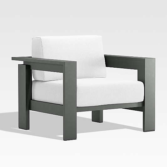 Walker Metal Outdoor Lounge Chair with Canvas White Sunbrella ยฎ Cushions