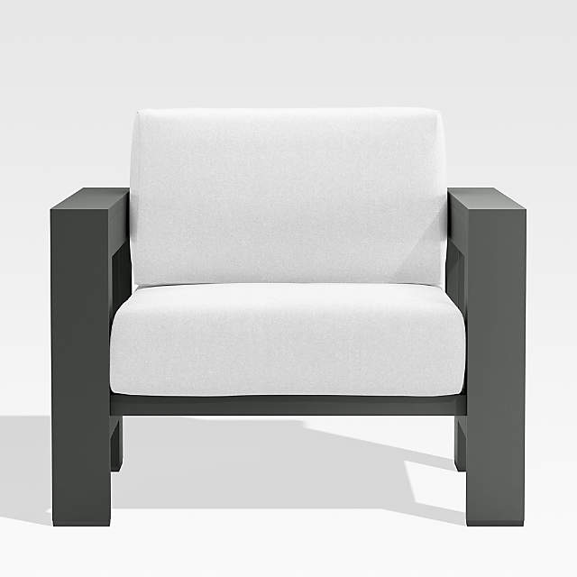 Walker Metal Outdoor Lounge Chair With, Black And White Cushions For Outdoor Furniture