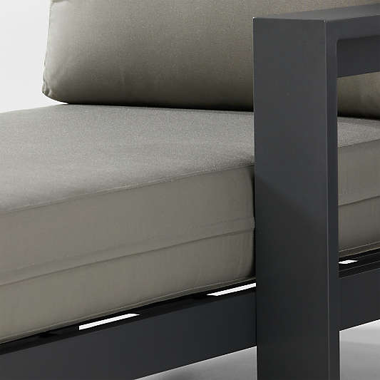 Walker Right Arm Metal Outdoor Chaise with Canvas Charcoal Sunbrella ® Cushions