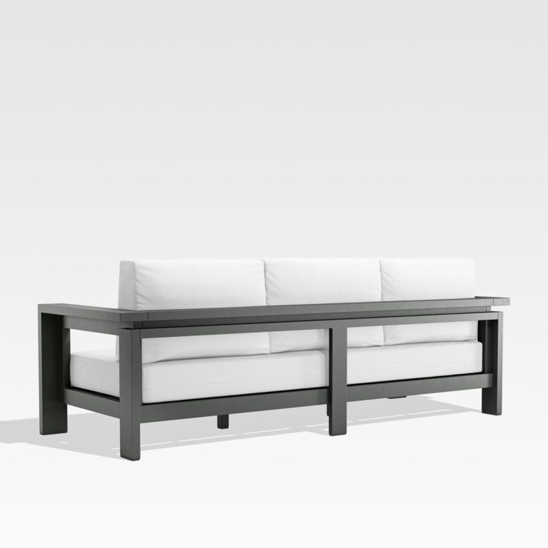 Walker 90" Metal Outdoor Sofa with White Sunbrella ® Cushions - image 10 of 14